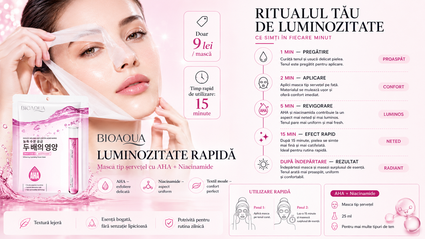 Mască profesională pentru uniformizarea tenului și iluminare