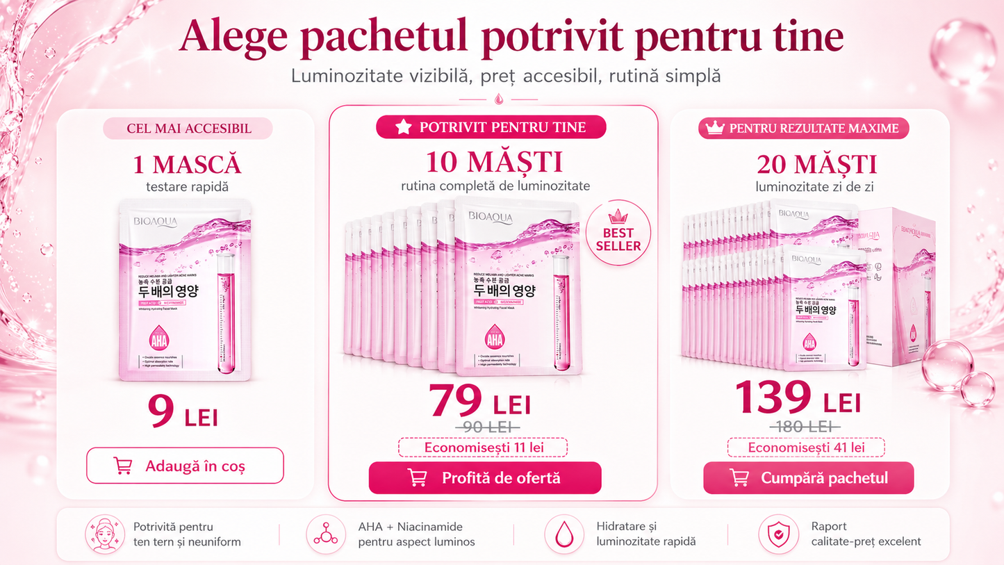 Mască profesională pentru uniformizarea tenului și iluminare